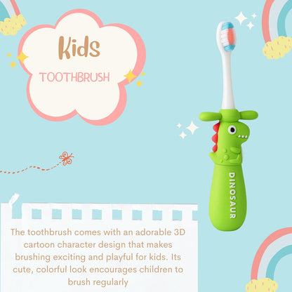 Kids Toothbrush - Green Twisty Dino