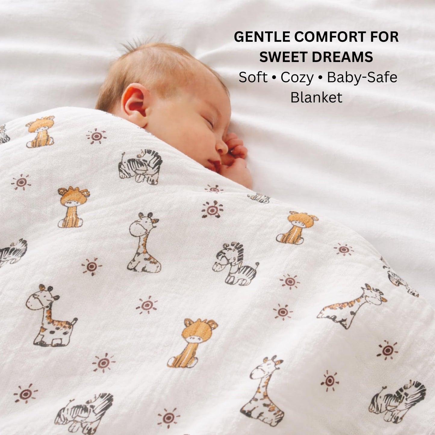 Organic Cotton Muslin Blanket - Jungle Buddies