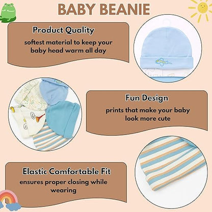 Unisex Baby Beanies Set of 5 - Sky Explorer