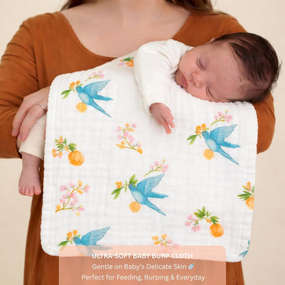 Organic Cotton Burp Cloth - Fruit Flyers