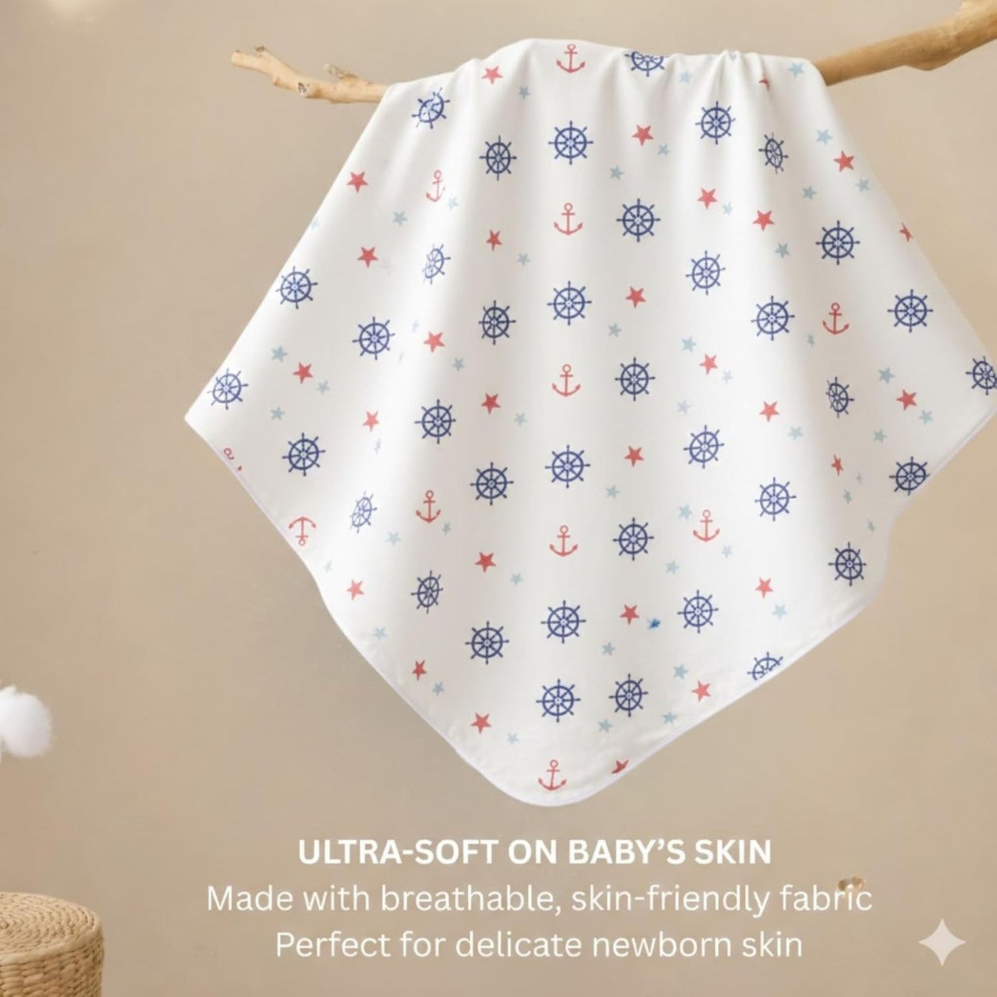 Organic Cotton Muslin Blanket - Sailor Star