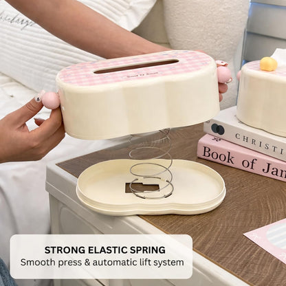 Decorative Baby Wipes & Tissue Storage Box - Sweetheart Checks