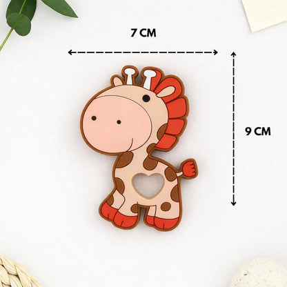Silicone Cartoon Teether - Giraffe (Brown)