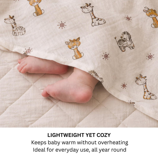 Organic Cotton Muslin Blanket - Jungle Buddies