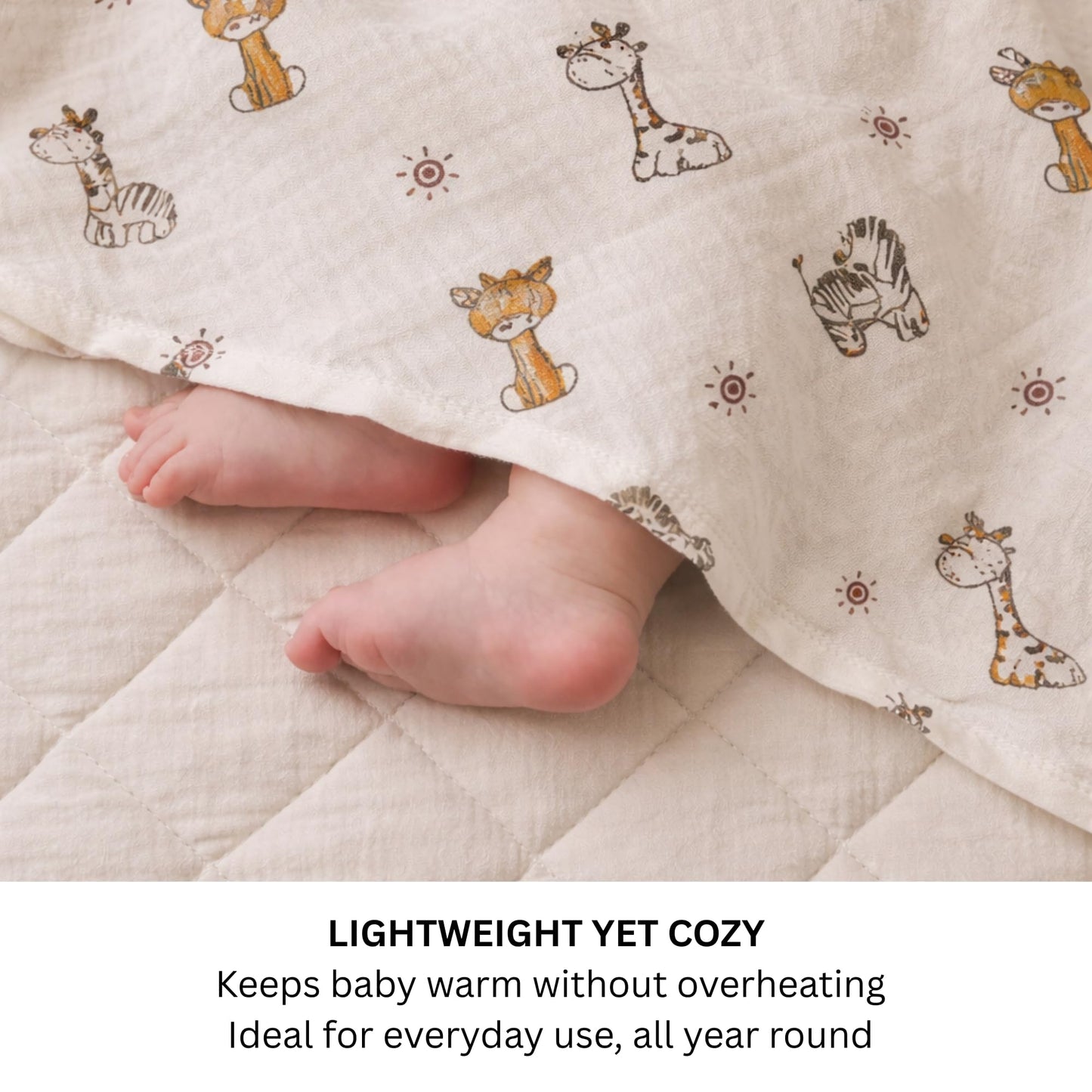 Organic Cotton Muslin Blanket - Jungle Buddies