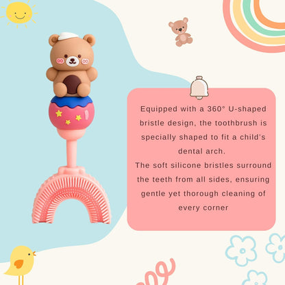 U-Shaped Toothbrush - Brown Teddy