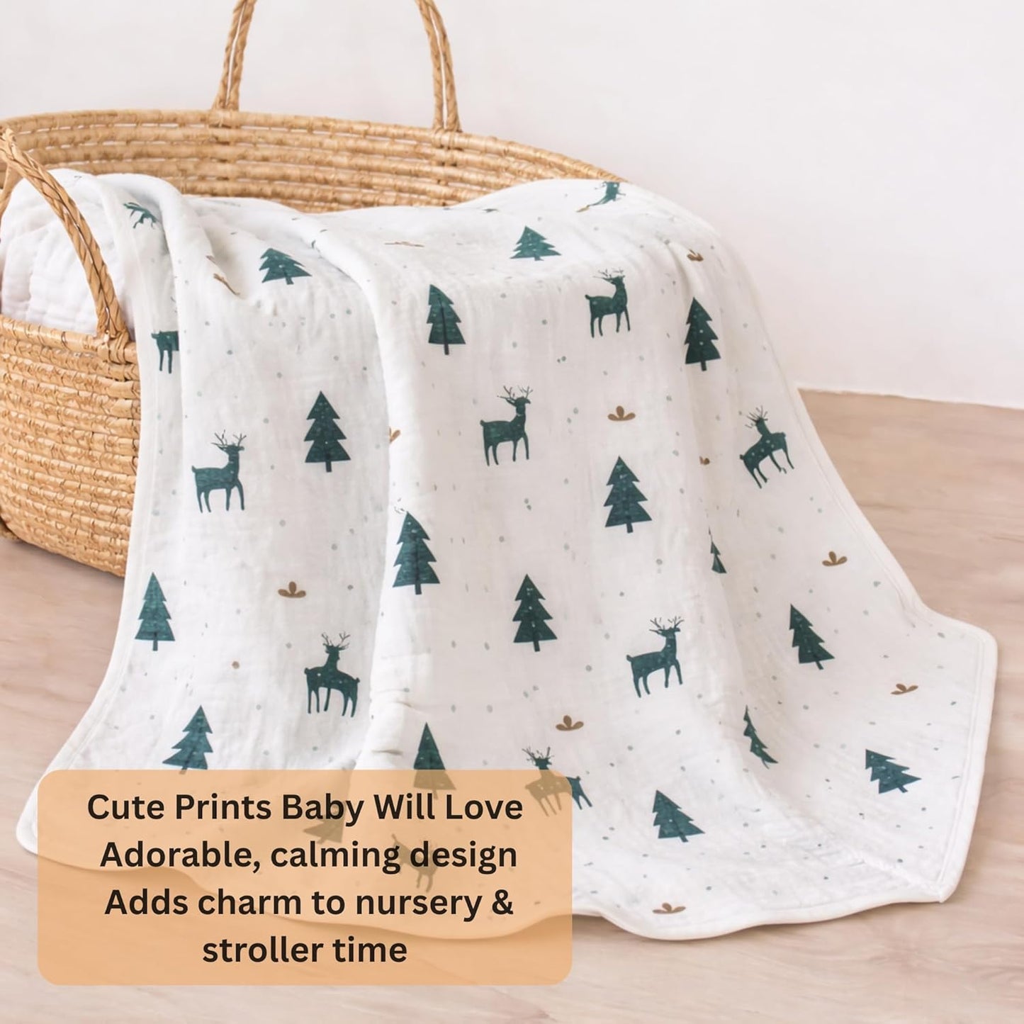 Organic Muslin Blanket - Christmas Wonderland