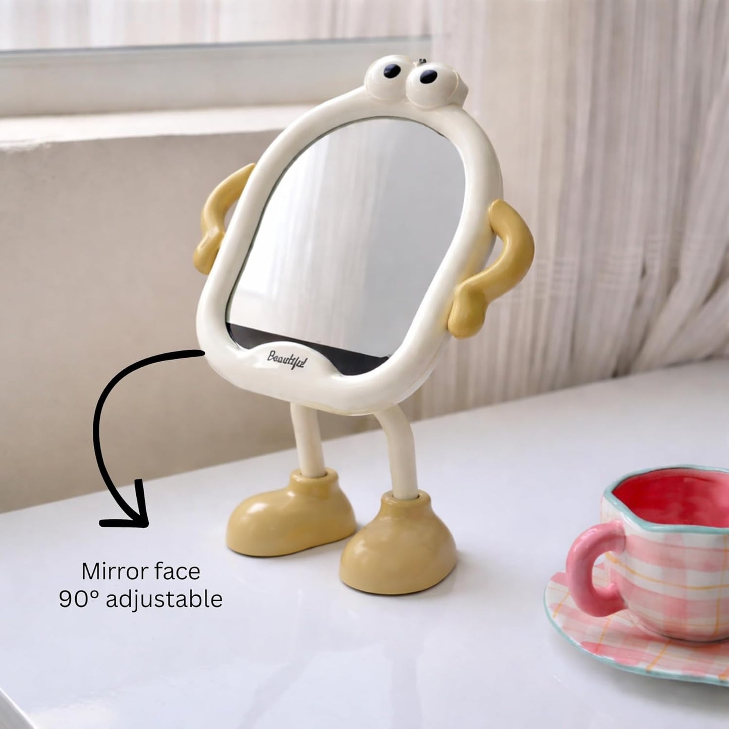 Kids Peekaboo Buddy Standing Mirror - Vanilla Giggly