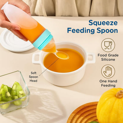 Feeding Bottle With Spoon - blue