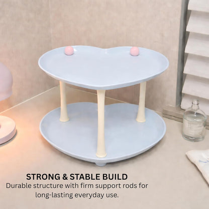 Multi-Purpose Heart-shaped 2 layer Baby Essentials Storage Stand - Aqua Blue