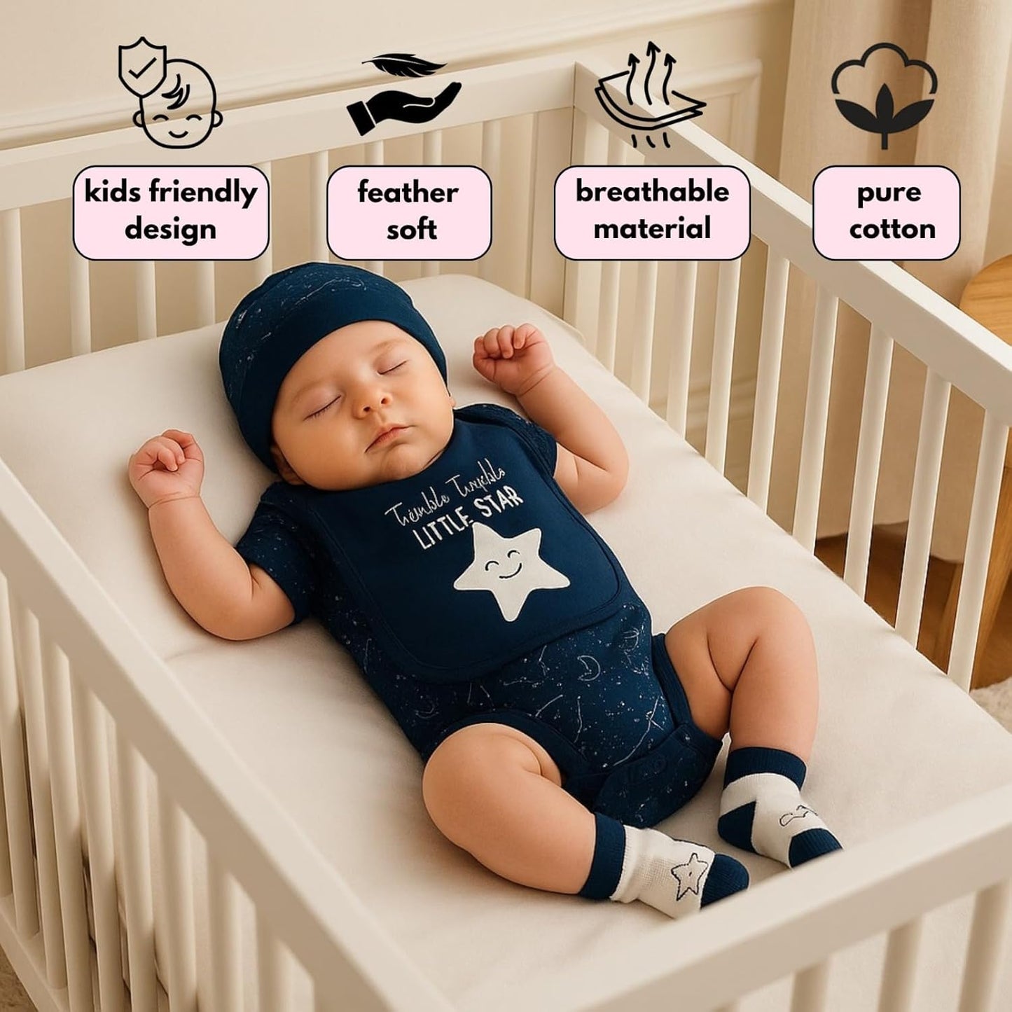 4 pcs Baby Clothing Gift Set - Midnight Star