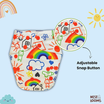 Reusable Cloth Diaper - Doodle Dreams