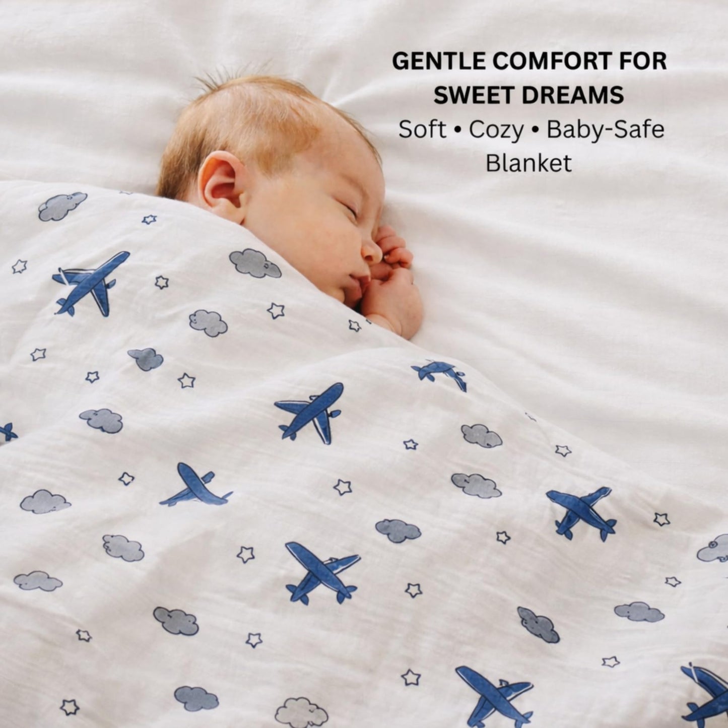 Organic Cotton Muslin Blanket - Sky Journey