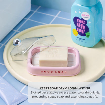 Soap Holder - Good Luck - Pink