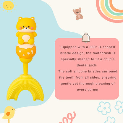 U-Shaped Toothbrush - Sunshine Teddy