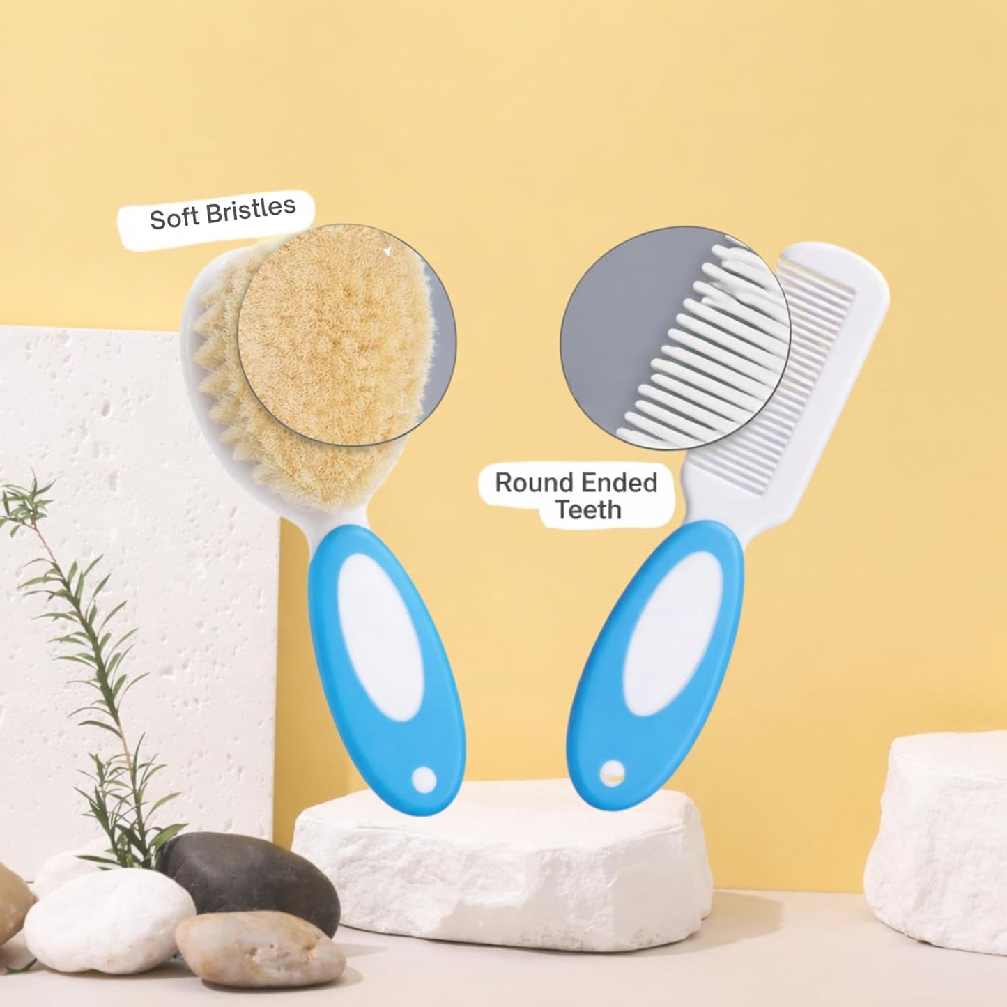 Baby Hair Brush & Comb Set - Blue