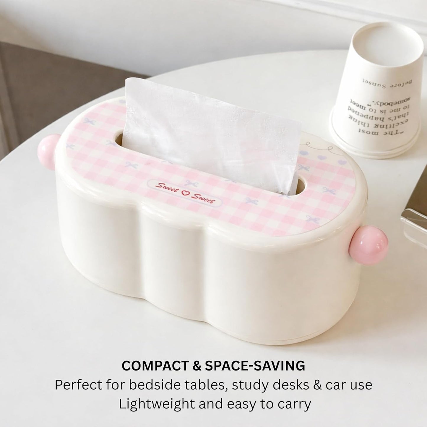 Decorative Baby Wipes & Tissue Storage Box - Sweetheart Checks