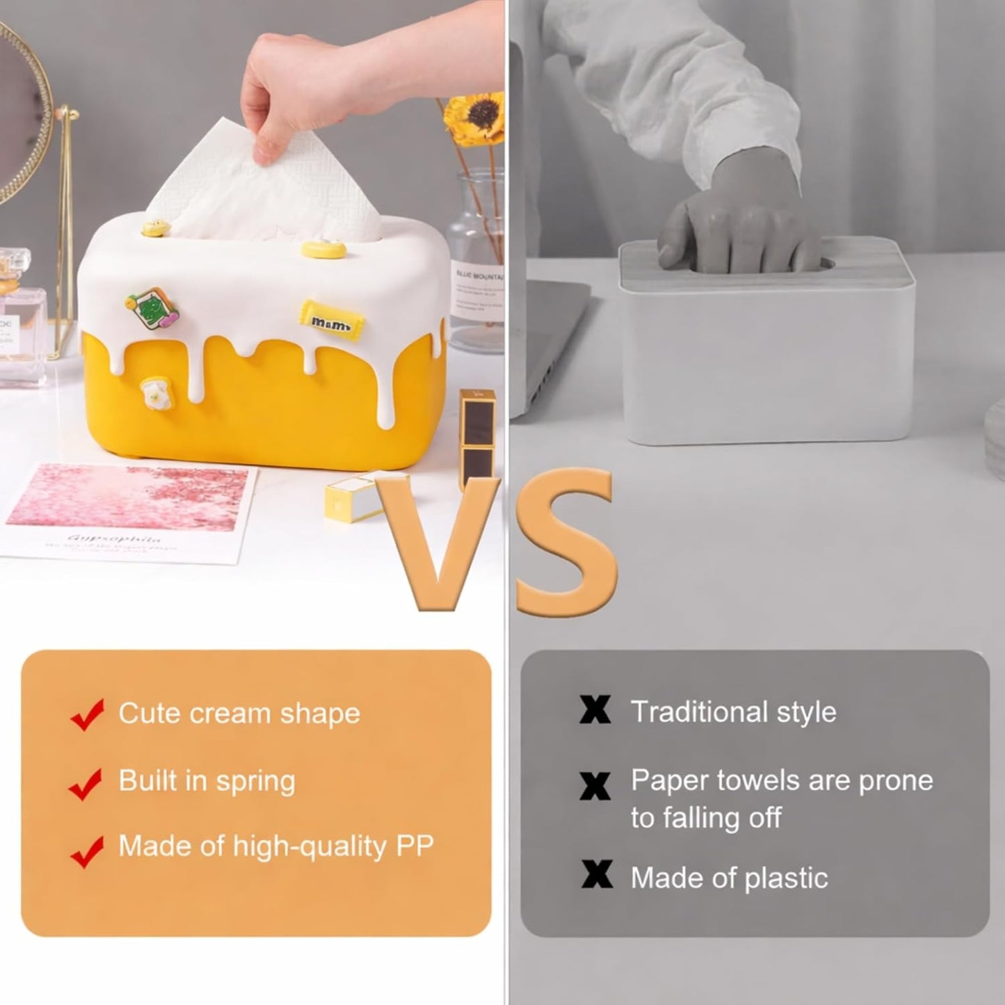 Decorative Baby Wipes & Tissue Storage Box - Mango Drip