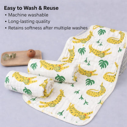 Organic Cotton Burp Cloth - Jungle Paws