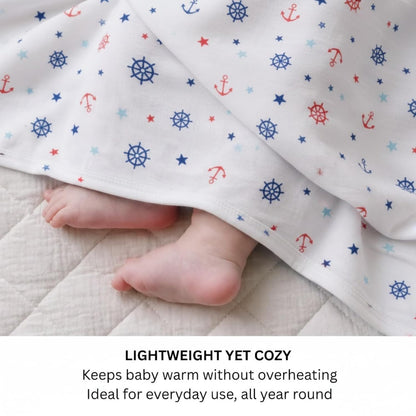 Organic Cotton Muslin Blanket - Sailor Star