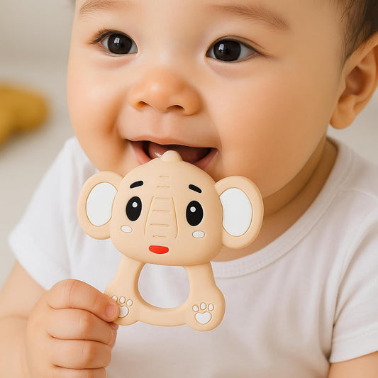 Silicone Cartoon Teether - Elephant  (Skin-Tone)