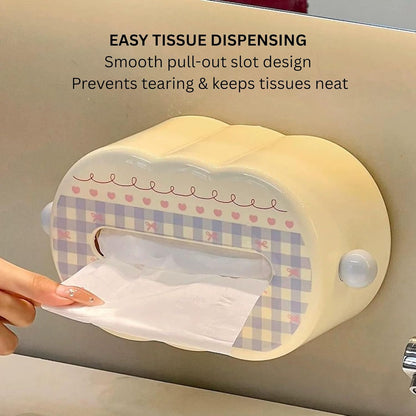 Decorative Baby Wipes & Tissue Storage Box - Bluebell Checks