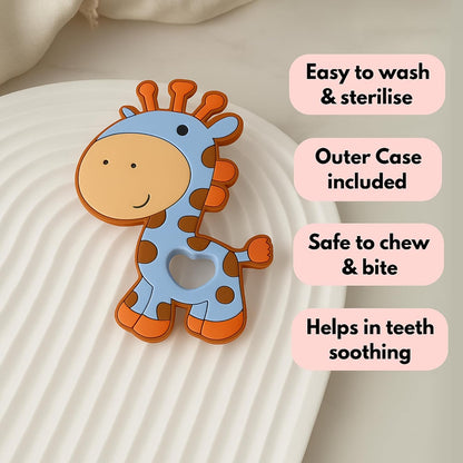 Silicone Cartoon Teether - Giraffe (Blue)