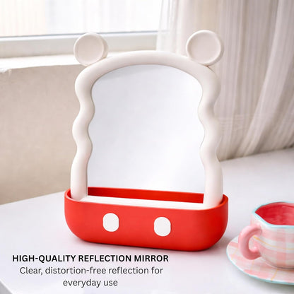 Children’s Decorative Mirror with Storage Space - White Mickey
