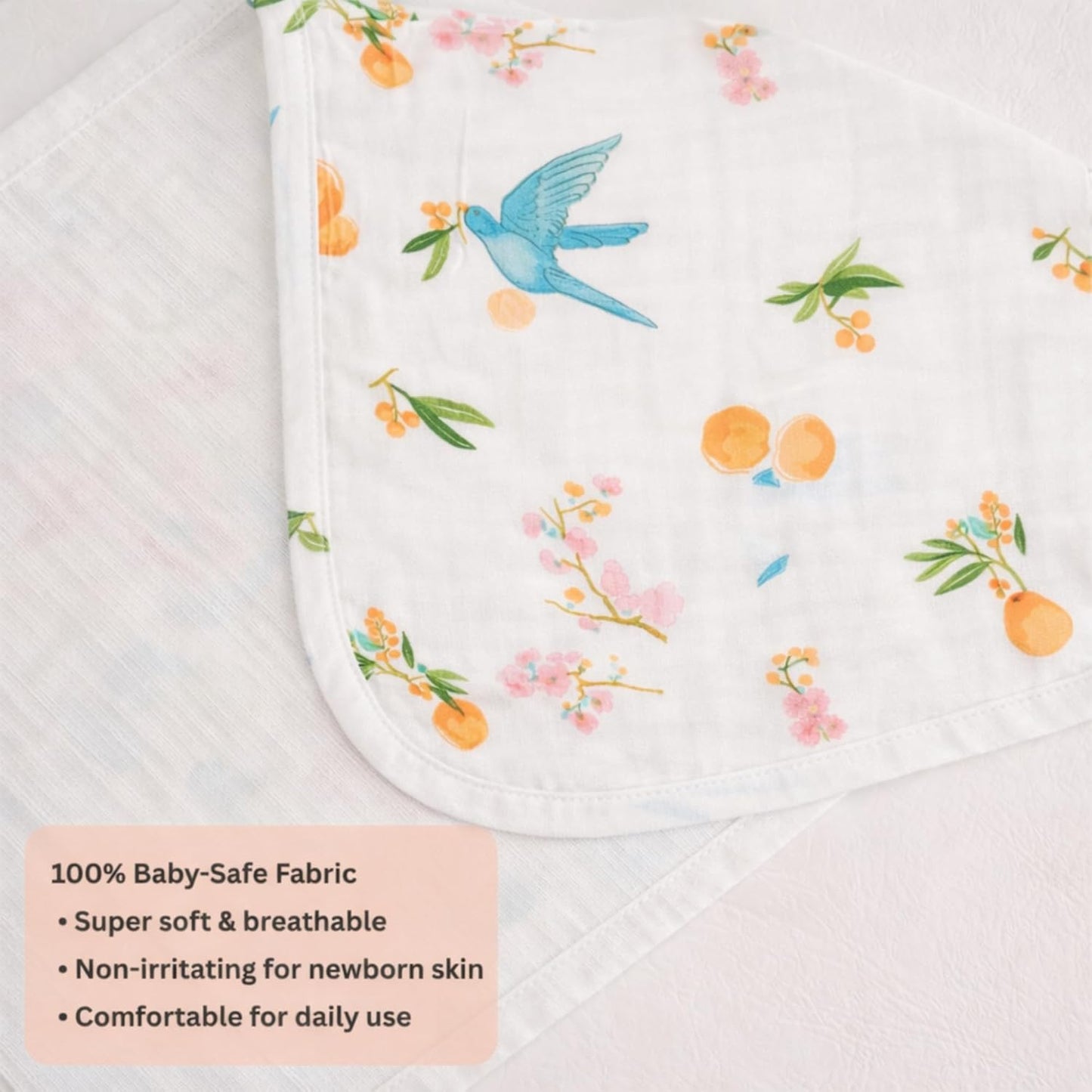 Organic Cotton Burp Cloth - Fruit Flyers