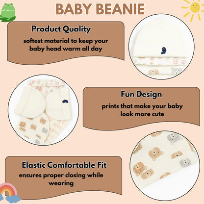 Unisex Baby Beanies Set of 5 - Tiny Chirpy