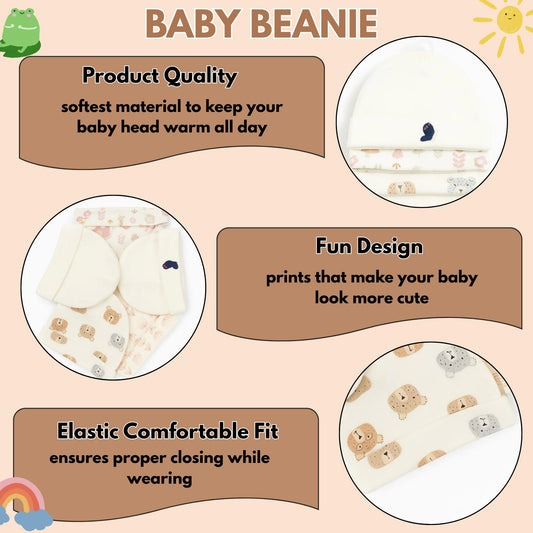 Unisex Baby Beanies Set of 5 - Tiny Chirpy