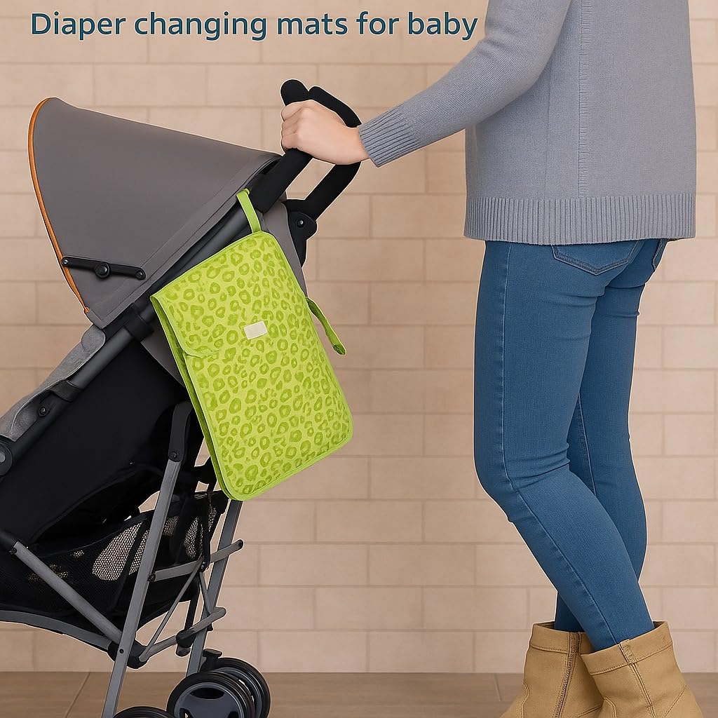 Portable Diaper Changing Mat - Playful Greenery