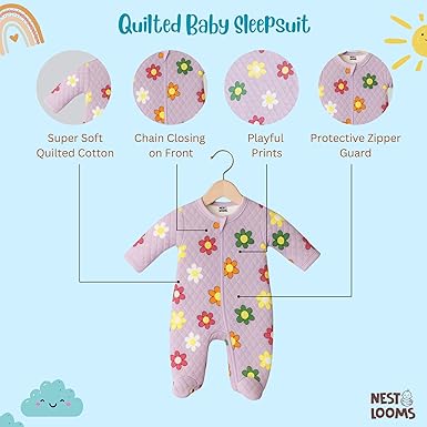 Quilted Sleepsuit - Bloomy Dreams