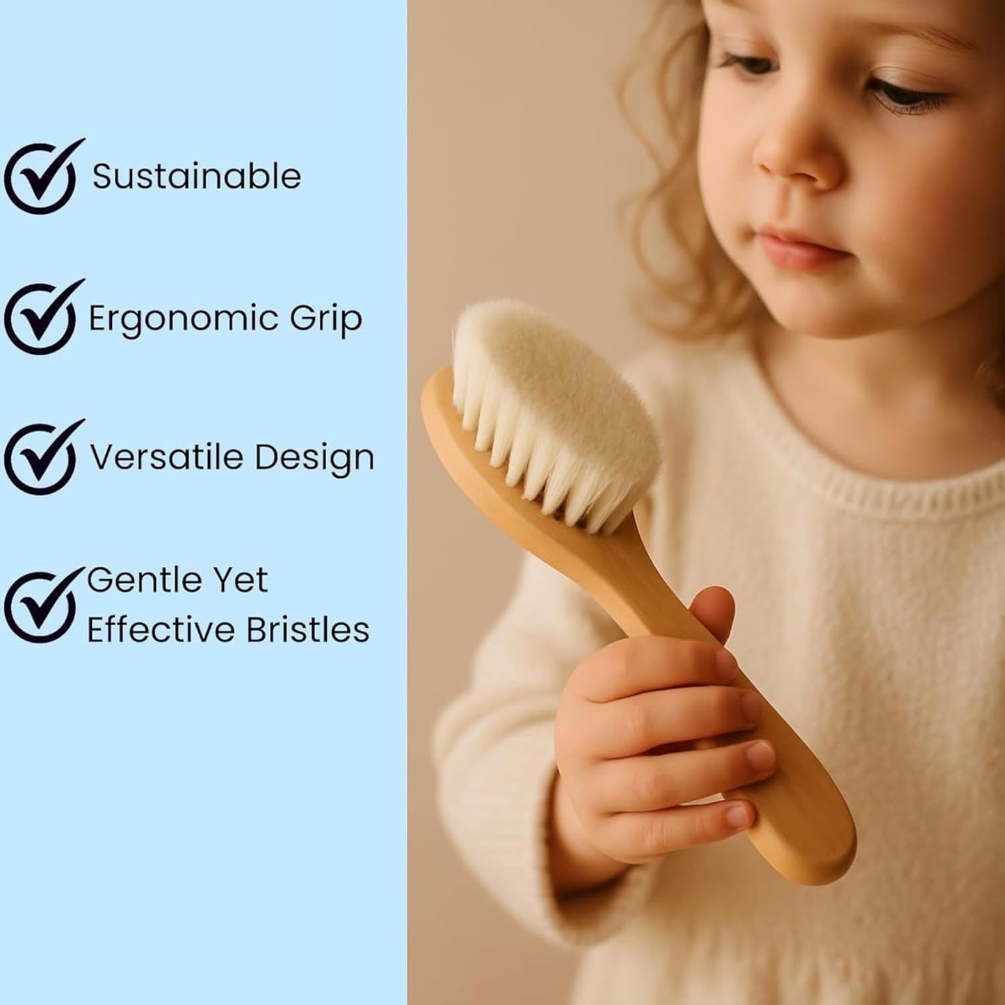 Baby Wooden Hair Brush (goat bristle)