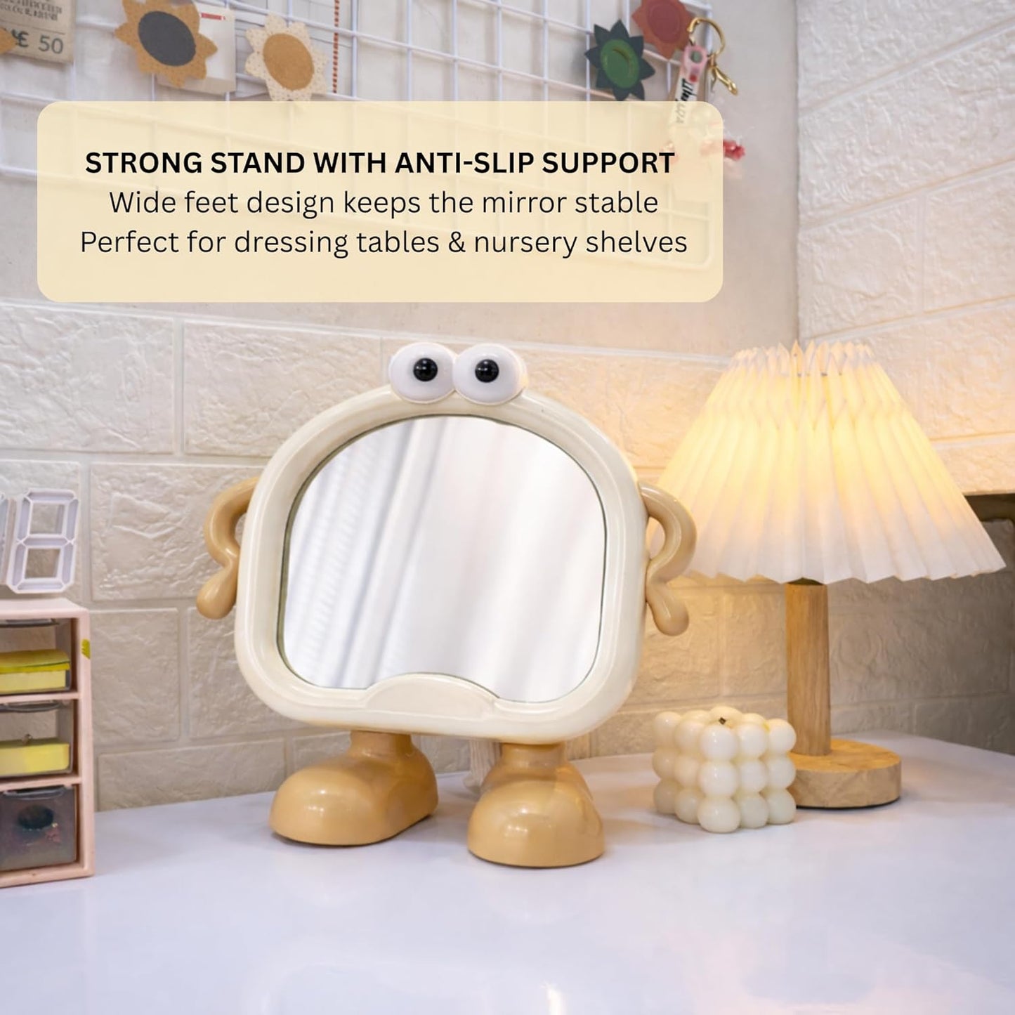 Kids Peekaboo Buddy Standing Mirror - Vanilla Giggly