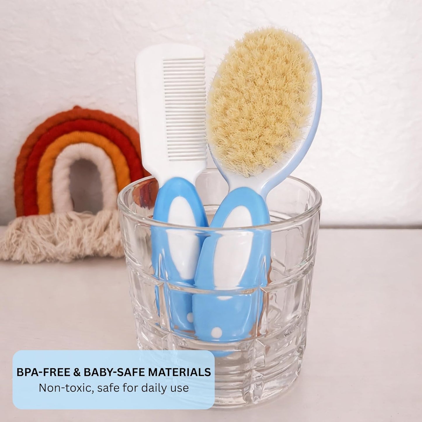 Baby Hair Brush & Comb Set - Blue