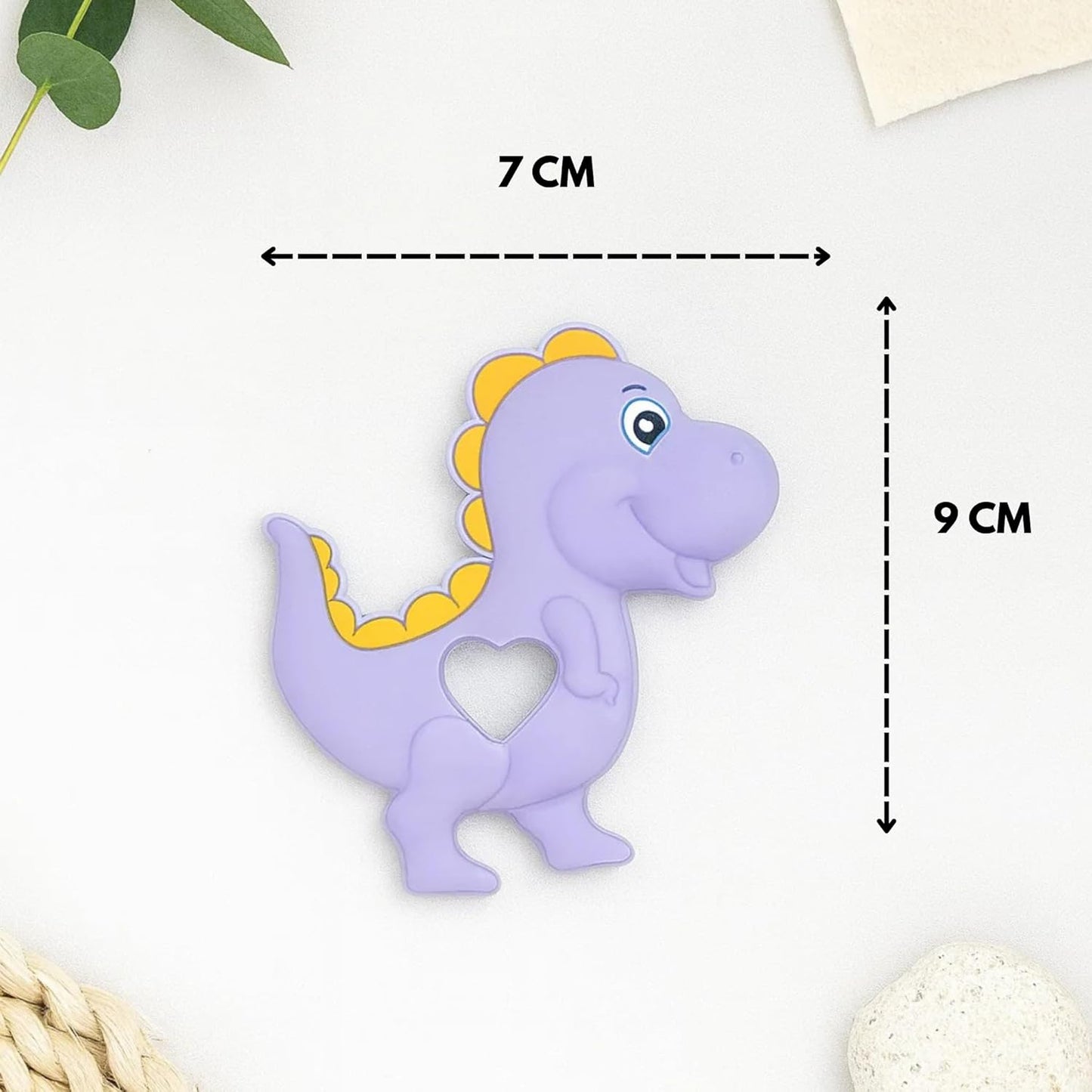 Silicone Cartoon Teether - Dinosaur (Purple)