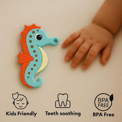 Silicone Cartoon Teether Seahorse (Light-Green)