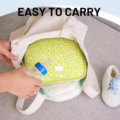 Portable Diaper Changing Mat - Green Cheetah
