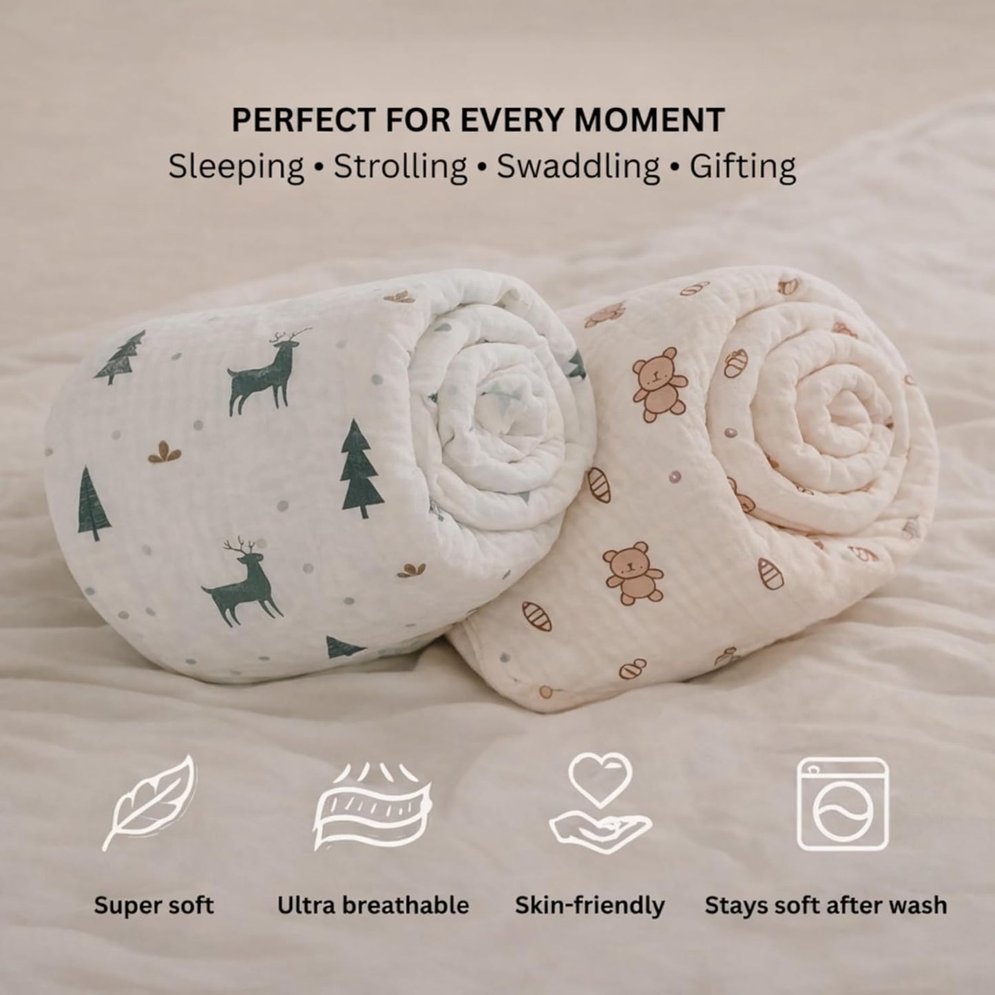 Organic Muslin Blanket - Christmas Wonderland