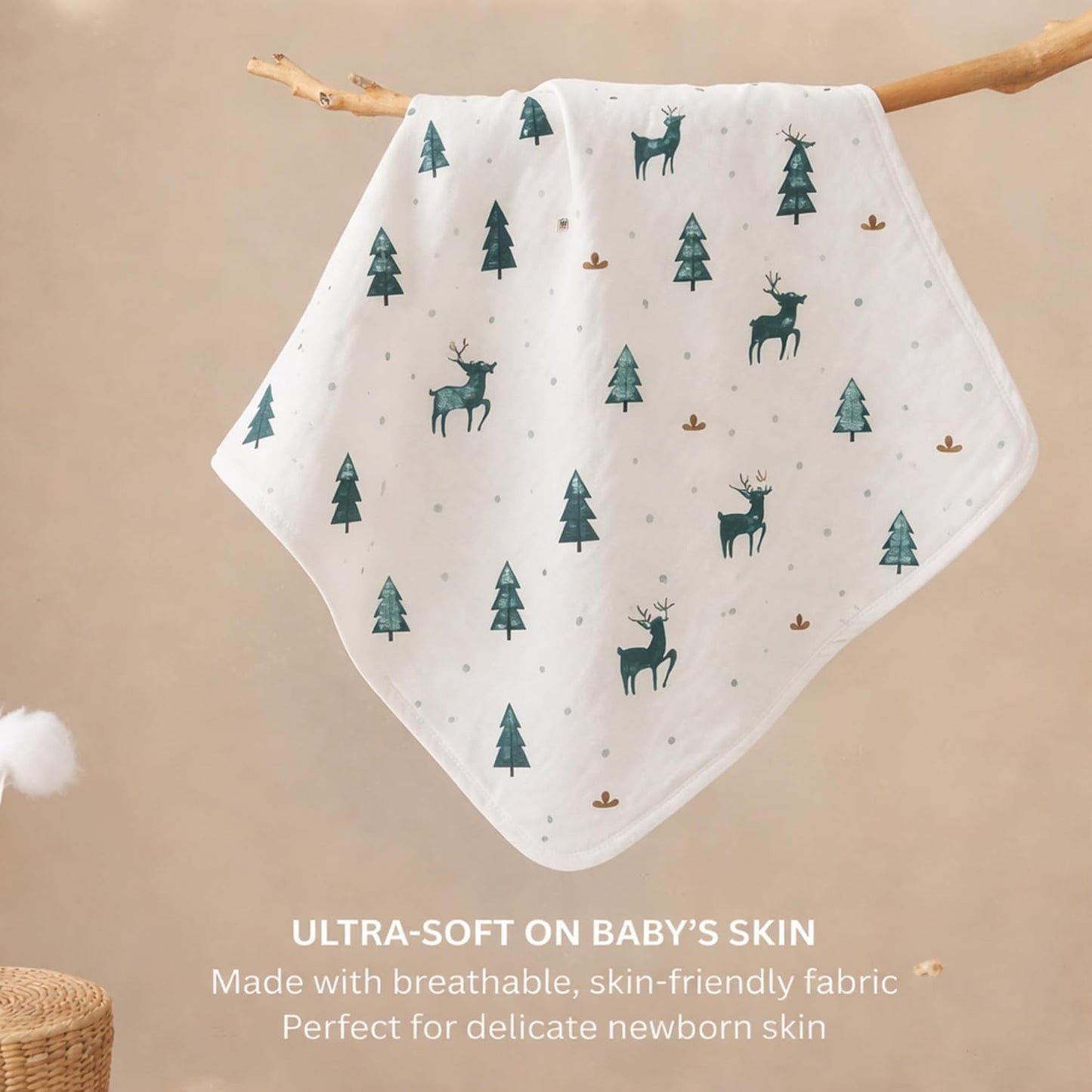 Organic Muslin Blanket - Christmas Wonderland