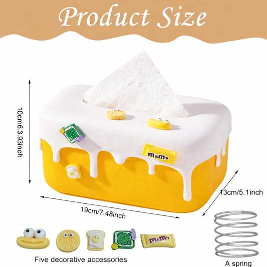 Decorative Baby Wipes & Tissue Storage Box - Mango Drip