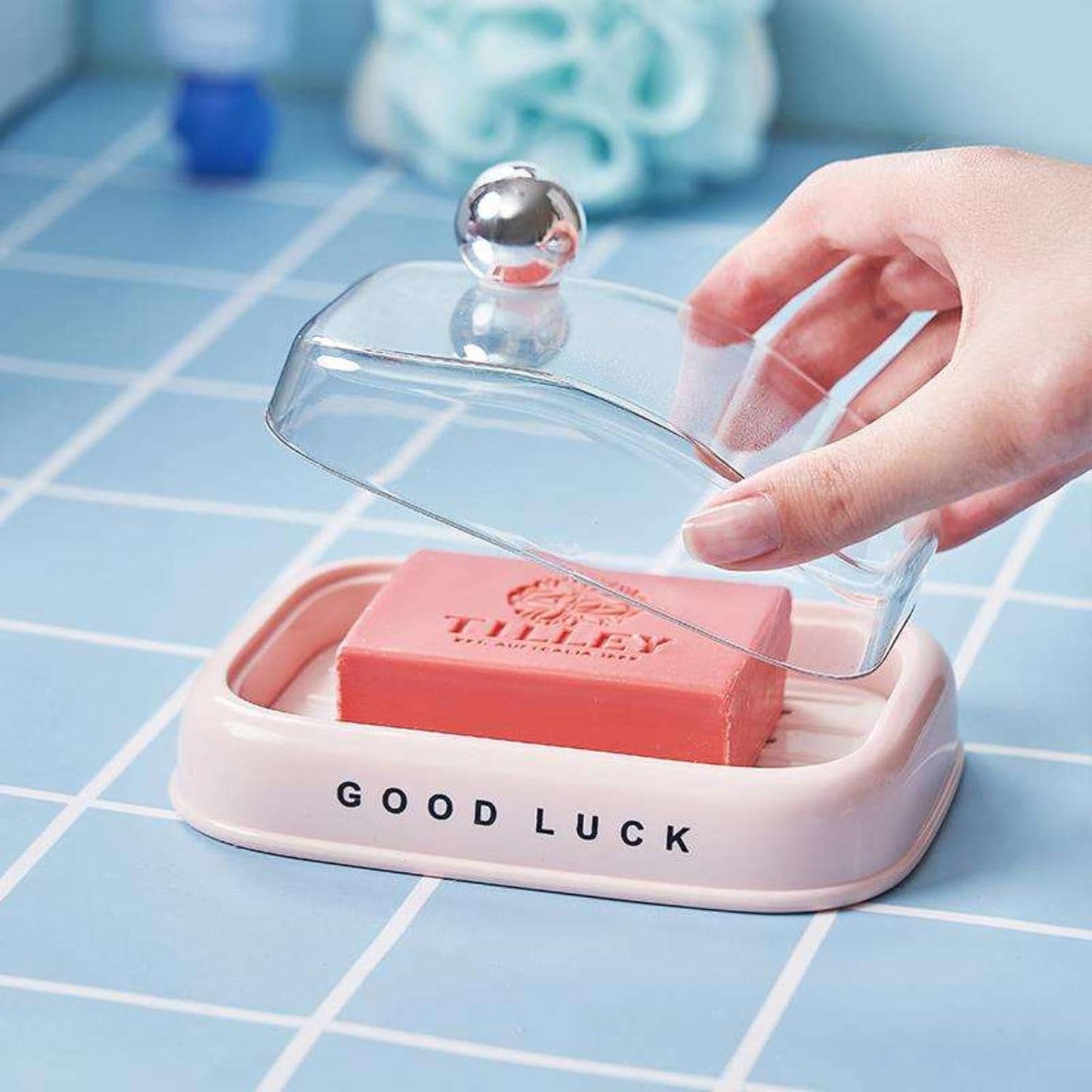 Soap Holder - Good Luck - Pink