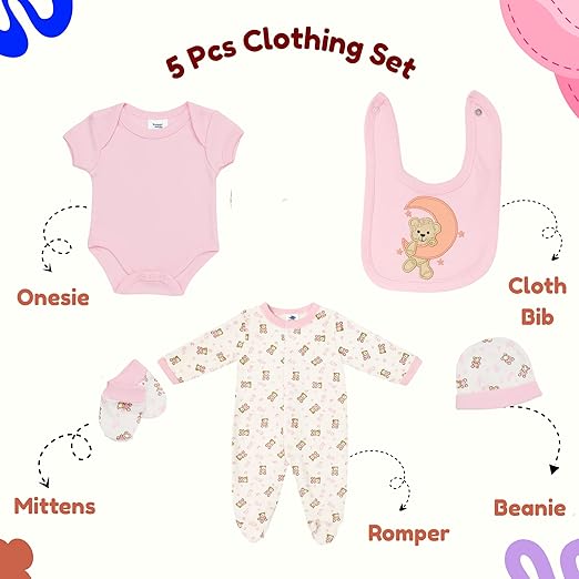 5 pcs Baby Clothing Set - Dreamy Moon Bear