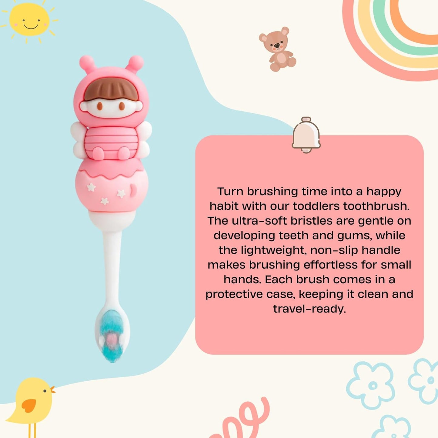 Toddler Toothbrush - Pink Bee