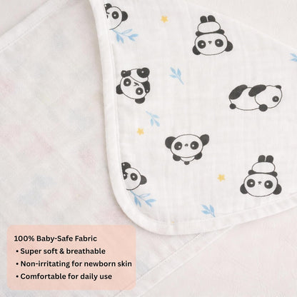 Organic Cotton Burp Cloth - Peek-a-Panda