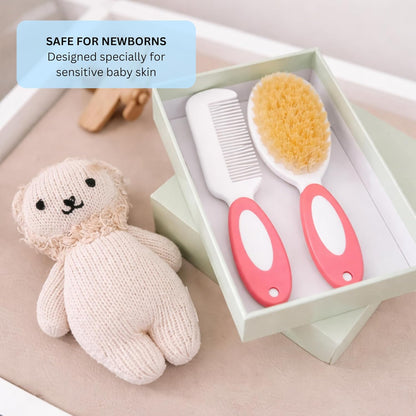 Baby Hair Brush & Comb Set - Pink