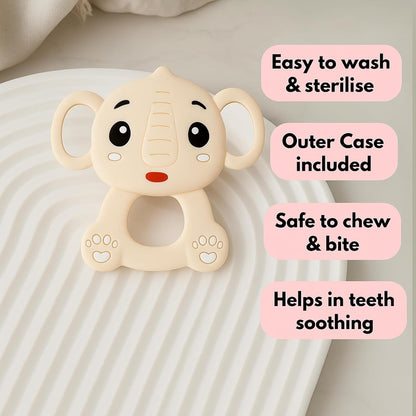 Silicone Cartoon Teether - Elephant  (Skin-Tone)