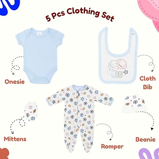 5 pcs Baby Clothing Set - Born to Play