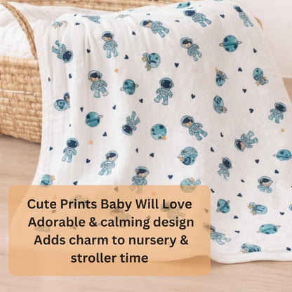 Organic Cotton Muslin Blanket - Galaxy Woofs